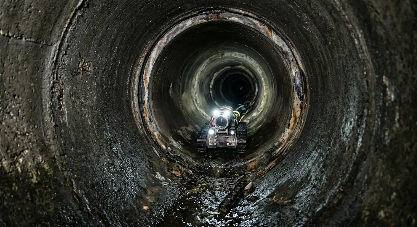 Robotic sewer camera inspecting pipe interior for Drain Snake Service in Beaverton
